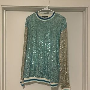 The Mayer Official Baby Blue Sequin Sweater
